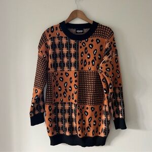 Heimish Women's Leopard Print Sweater Oversized Chunky Knit Size Medium